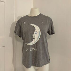 La Luna Grey Celestial Boho Baby Tee Shirt size Medium